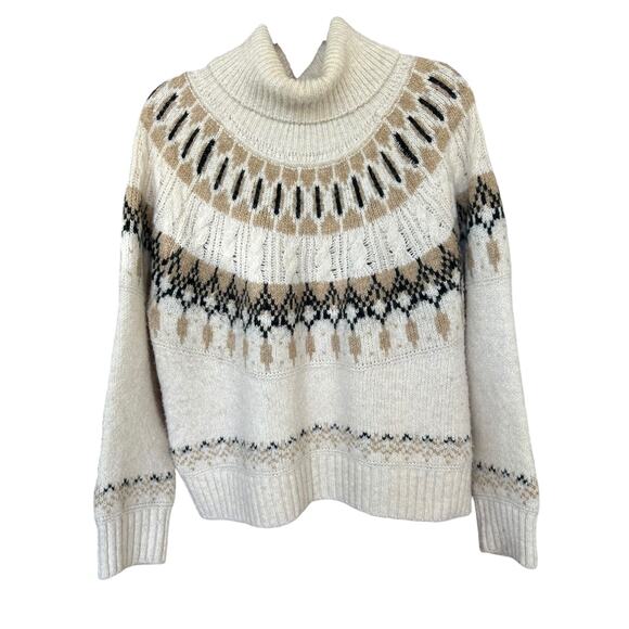 Old Navy Women's Cozy Fair Isle Cable Knit Turtleneck Sweater Size XL - Picture 2 of 6